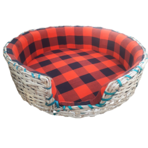 Pet Bed - Black & Red Pattern
